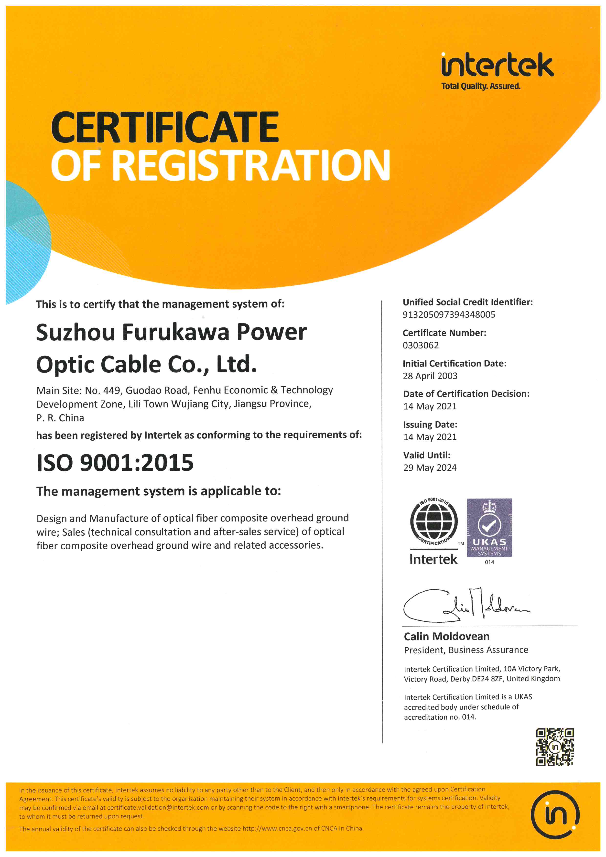 Certificado ISO9001:2015